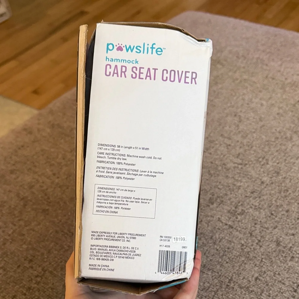 Gray Hammock Car Seat Cover for Dogs